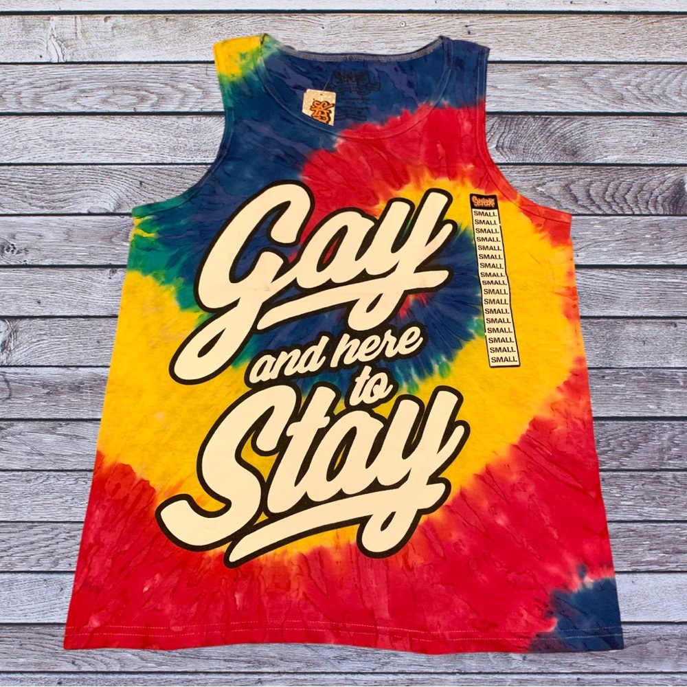 Gay And Here To Stay Bi Queer Gay Pride Shirt LGBTQ Tank Top Spencer’s Scene Kid